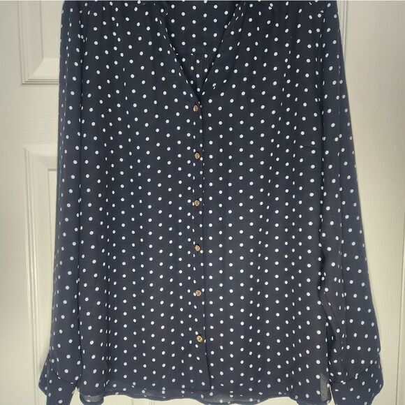 Jaclyn Smith collection XXL BlackWhite LngSlvs V-neck Collar Women’s Top Blouse - Picture 3 of 8